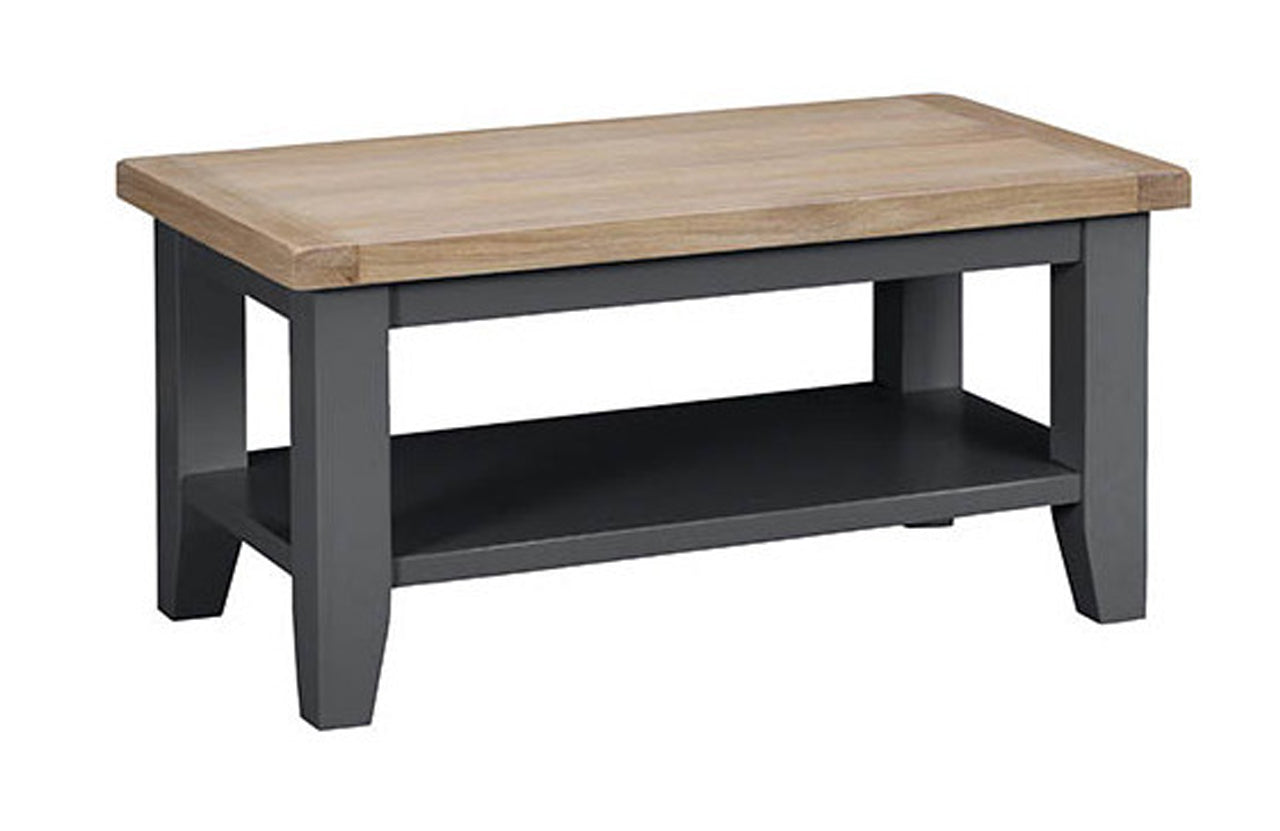 ARBETTA (TT-SCT-CH)  SMALL COFFEE TABLE - 500(H) x 900(W) x 450(D) - CHARCOAL / OAK