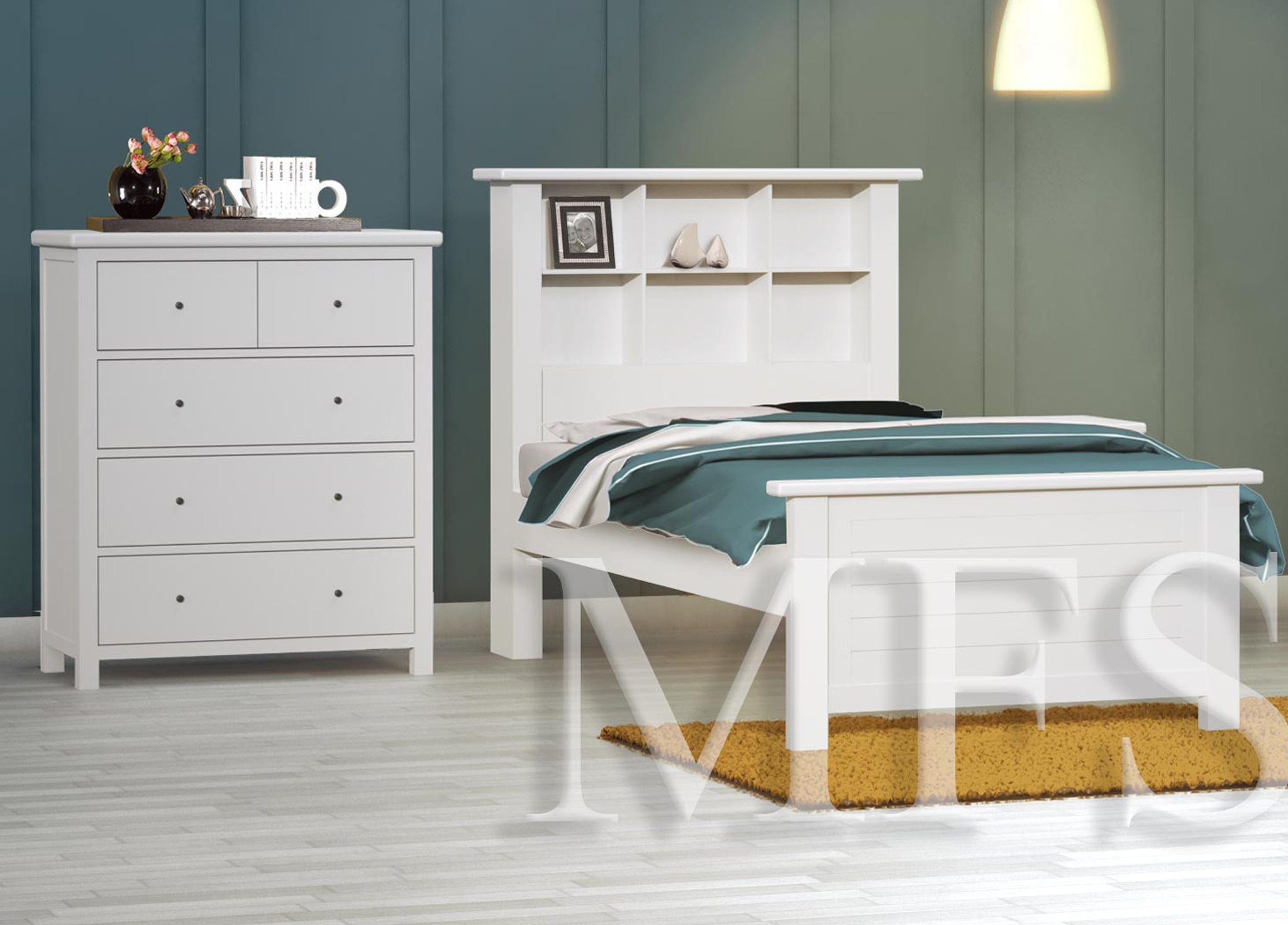 SINGLE OR KING SINGLE DAMION (CUSTOM MADE) 3 PIECE (BEDSIDE) BEDROOM SUITE - ASSORTED COLOURS
