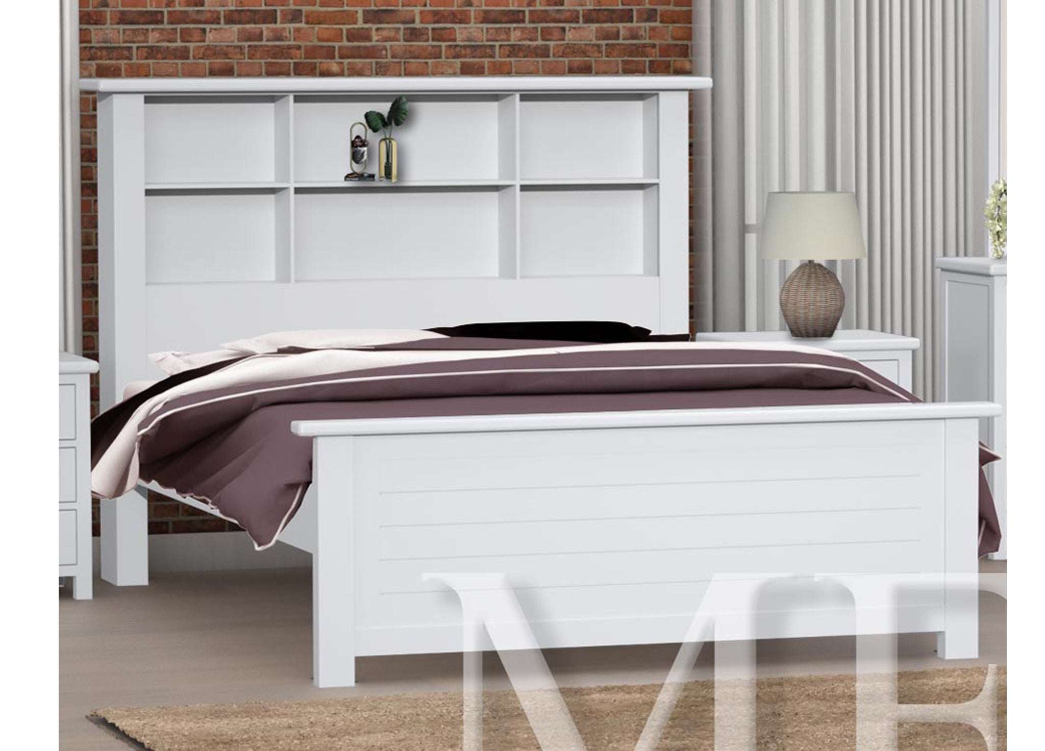 DOUBLE DAMION (CUSTOM MADE) BOOKEND BED - ASSORTED COLOURS