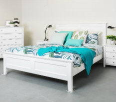 DOUBLE  JASPER PANEL BED - WHITE