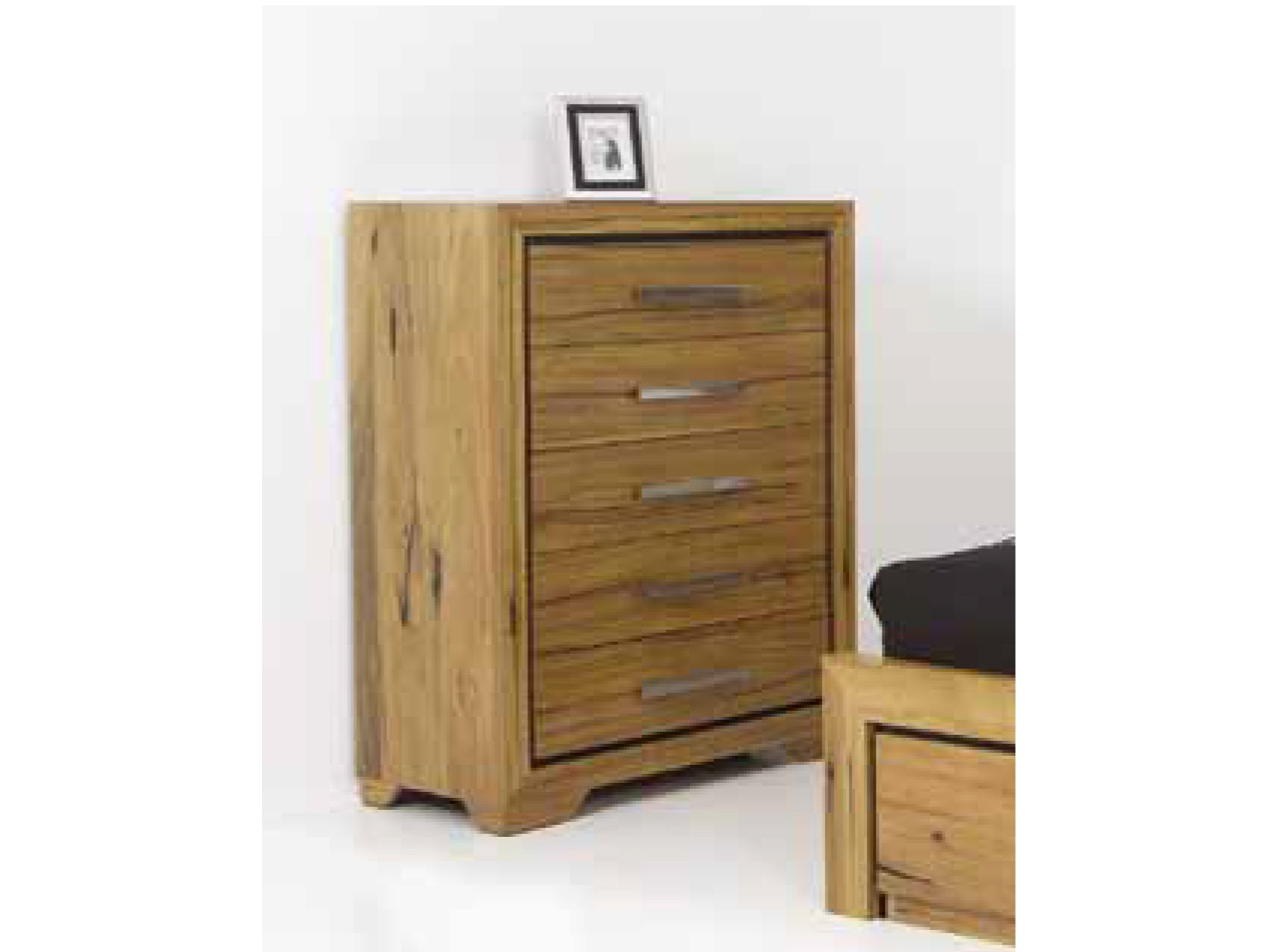 VERMONT 5 DRAWER TALLBOY -1170(H) x 900(W) - NATURAL