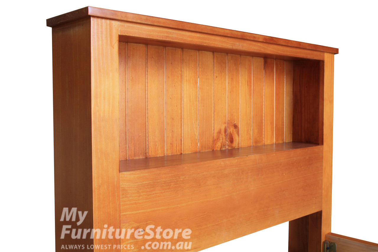 SINGLE DELUXE BOOKEND BEDHEAD (AUSSIE MADE) - 1200(H) - WHITE OR ANTIQUE WHITE (NOT AS PICTURED)