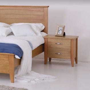 MURO 2 DRAWER BEDSIDE TABLE - (MODEL:3-15-19-20-1) - AS PICTURED