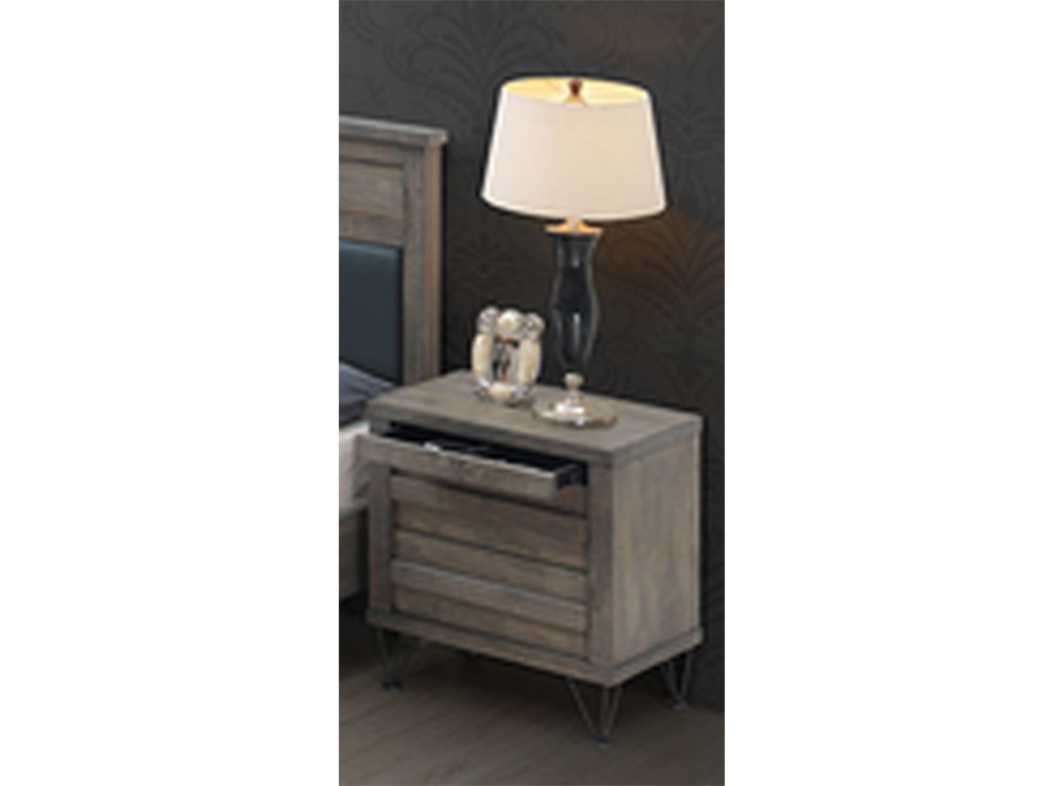 COLORADO 2 DRAWER BEDSIDE TABLE - AS PICTURED