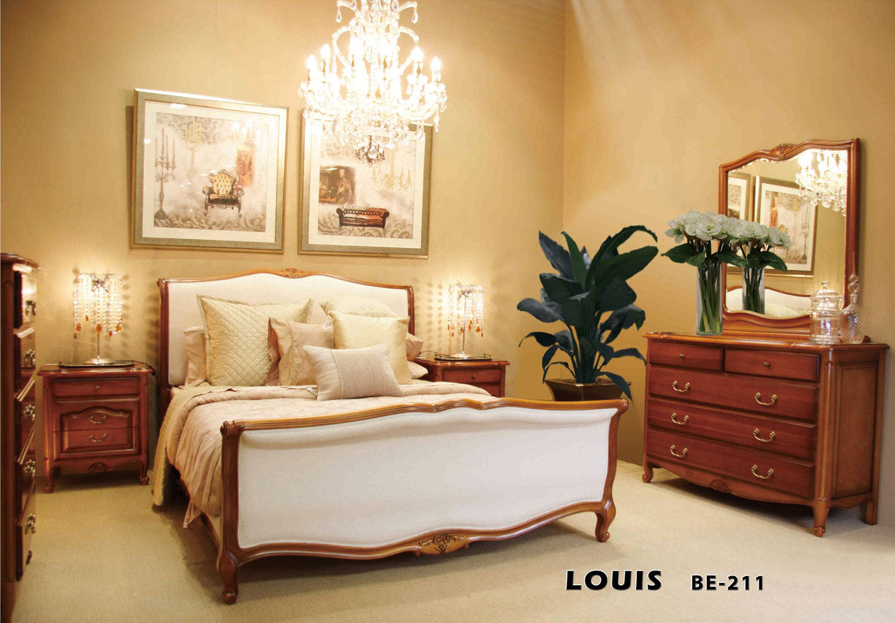 LOUIS (BE-211) KING 5 PIECE BEDROOM SUITE - CHERRY