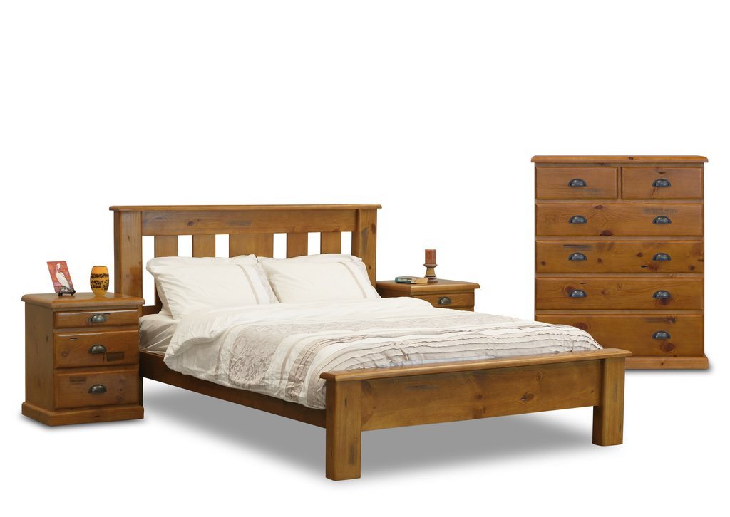 BATHURST (AUSSIE MADE) KING 4 PIECE (TALLBOY) BEDROOM SUITE - ASSORTED COLOURS
