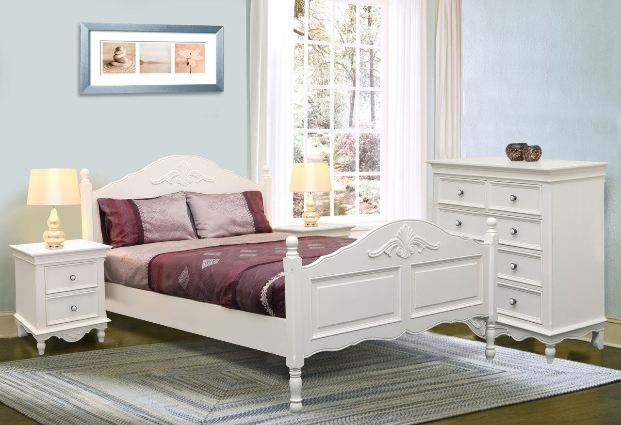 KING SINGLE BIANCA BED - IVORY WHITE - 1 ONLY - ONLINE SPECIAL - READY TO GO