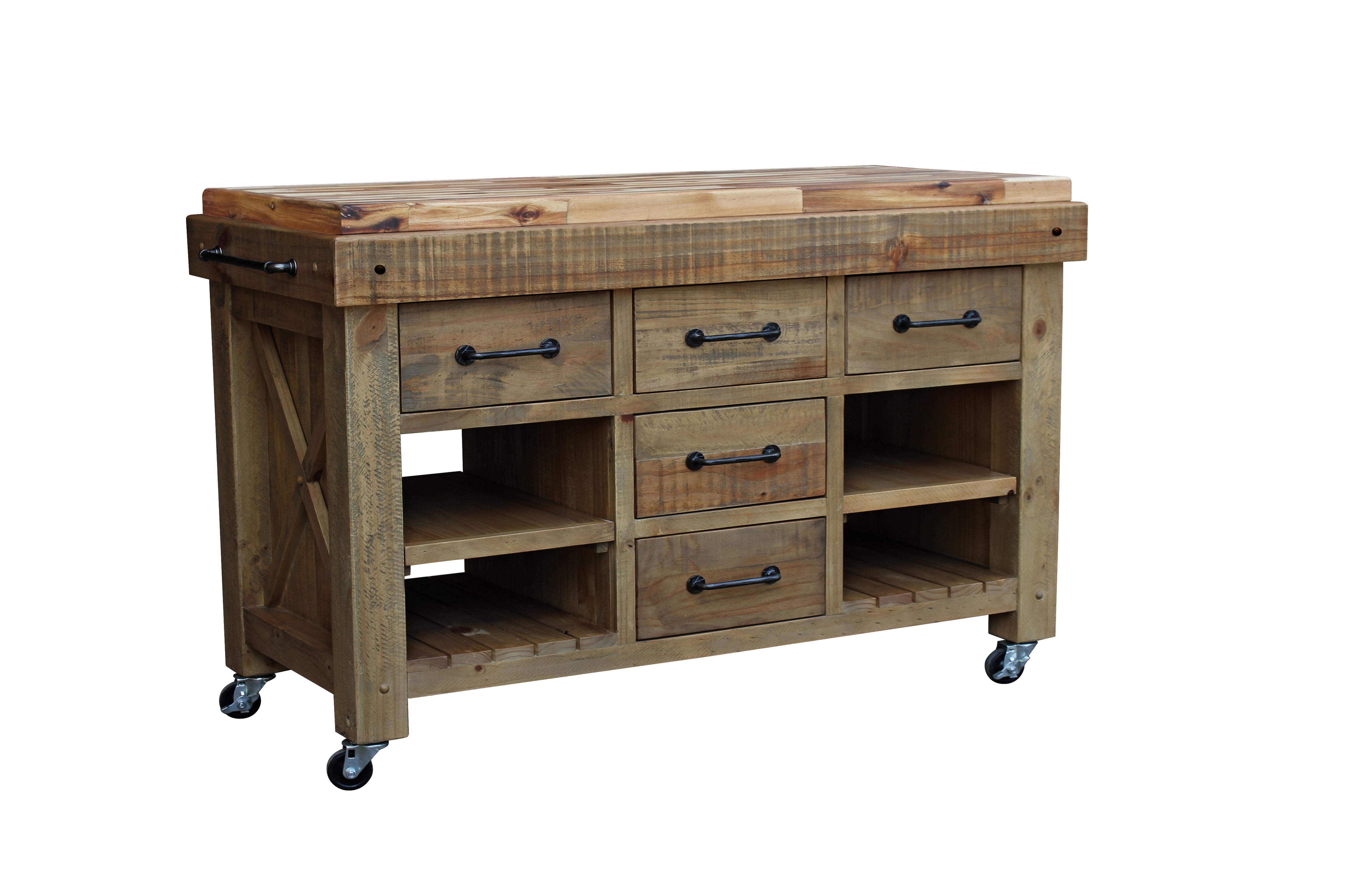 CADILLAC TIMEWORN BUTCHERS BLOCK - 885(H) x 1750(W) x 720(D) - FOSSIL