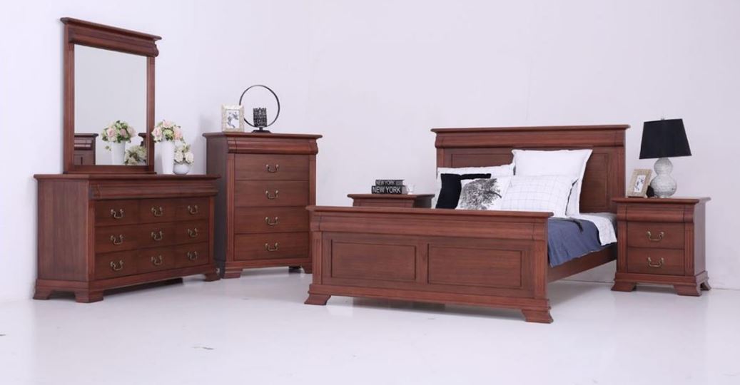 BRADLEY   KING  6  PIECE (THE LOT)  BEDROOM SUITE - (MODEL:3-1-18-15-12-9-14-5)  -  AS PICTURED