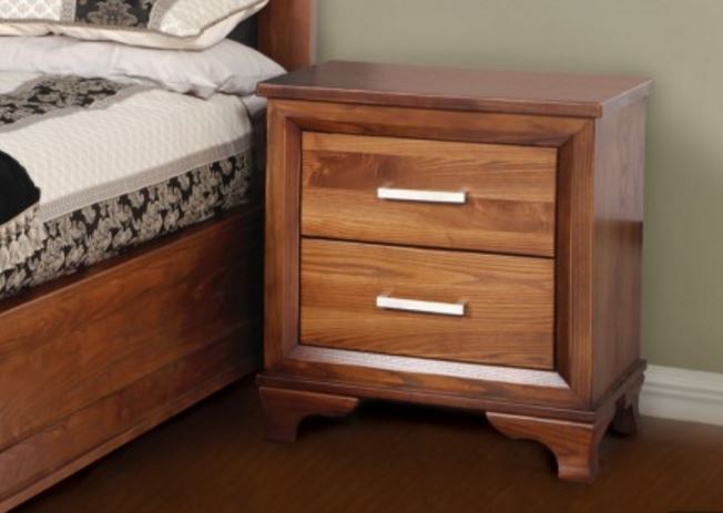 CASSIDY  2 DRAWER  AMERICAN OAK BEDSIDE TABLE   - OAK