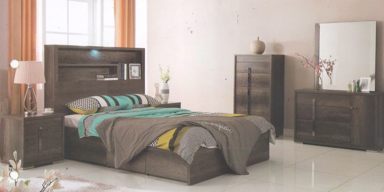 JESUIT  KING 6 PIECE (THE LOT ) BEDROOM SUITE  - (MODEL:12-9-2-18-1-18-25)  - CHARCOAL 