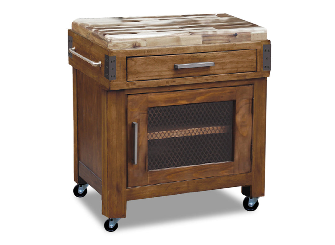 CAYMAN TIMEWORN BUTCHERS BLOCK / WORK BENCH - 710(W) - COUNTRY RUSTIC