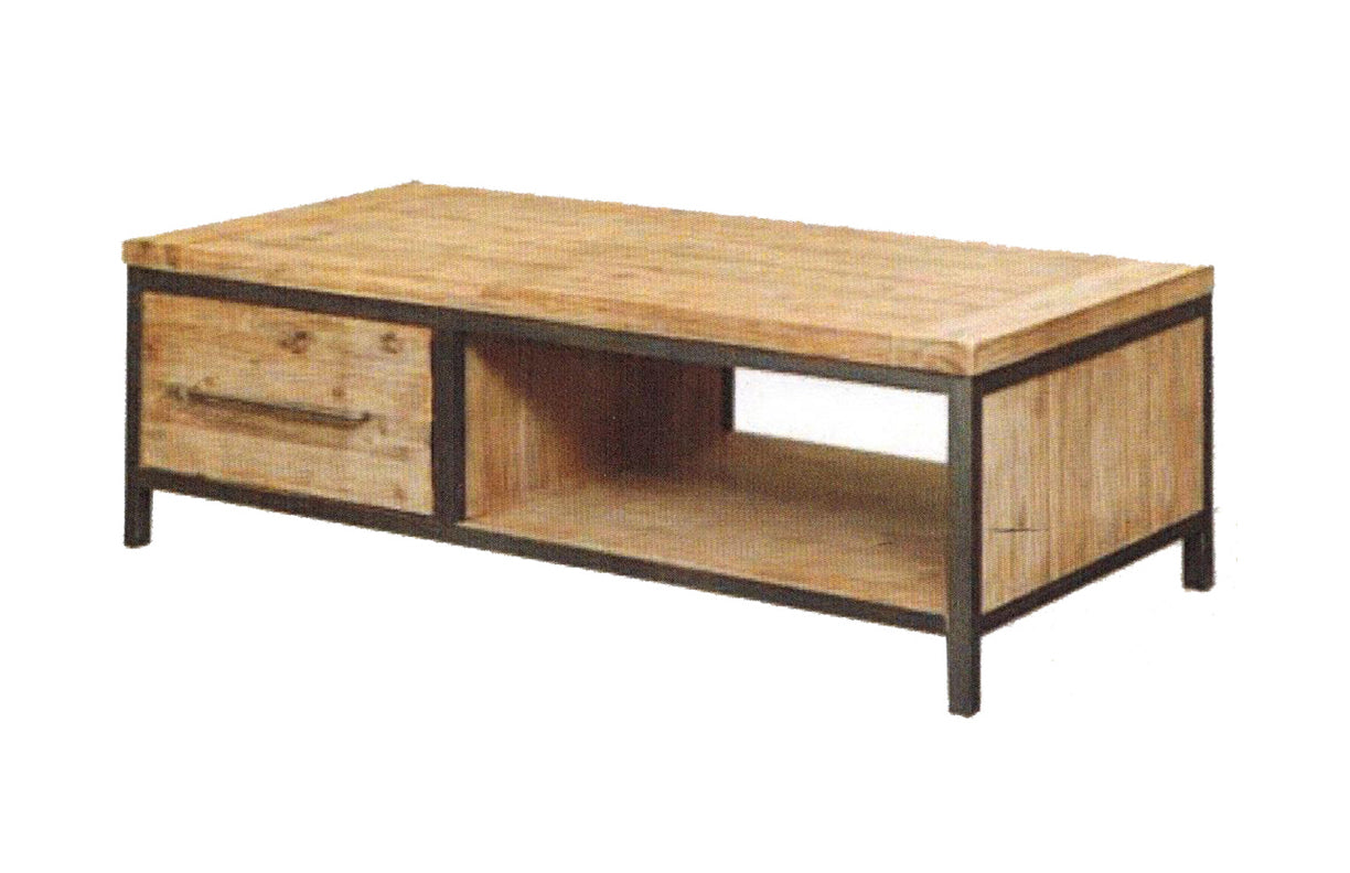 CEMBER  WITH DRAWER HARDWOOD COFFEE TABLE -  1300(W X  700(D) -  ( 16-15-18-20-12-1-14-4)
