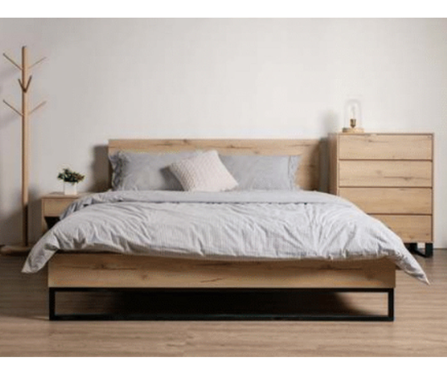 DOUBLE BERNADETTE BED FRAME - NATURAL OAK