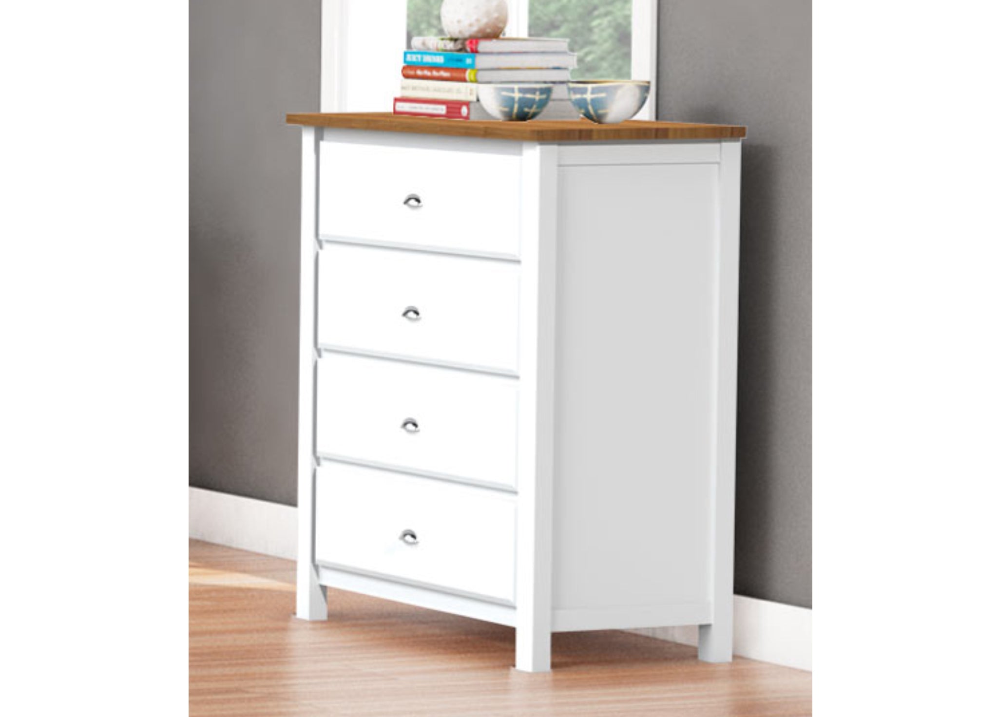 DURANT (AUSSIE MADE) 4 DRAWER TALLBOY - 1000(H) x 800(W) x 450(D) - ASSORTED COLOURS
