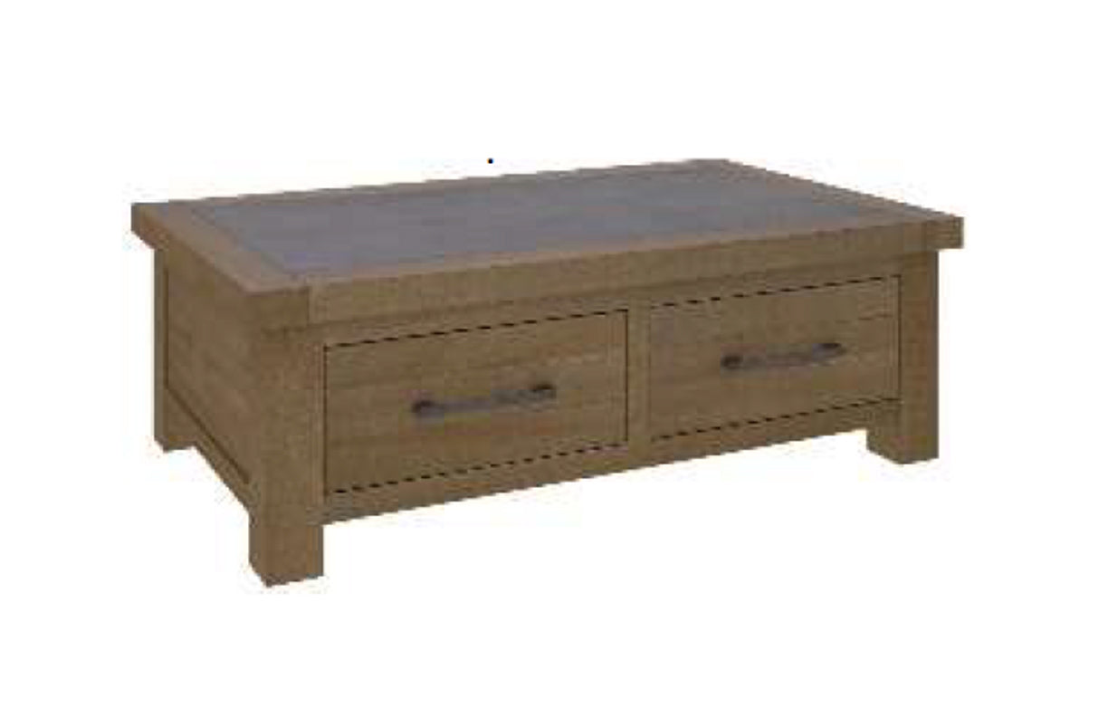  COTTAGE BILLABONG 2 DRAWERS COFFEE TABLE - 1200(W) X 700(D)- COLOUR AS PICTURED