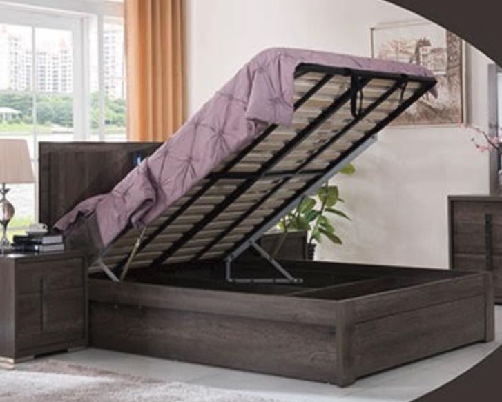  KING  YONKERS BED WITH STORAGE OPTIONS - ( 13-15-14-1-3-15) - CHARCOAL