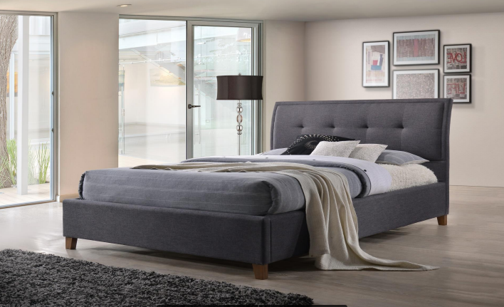 DOUBLE  LAVER  FABRIC BED  - DARK GREY