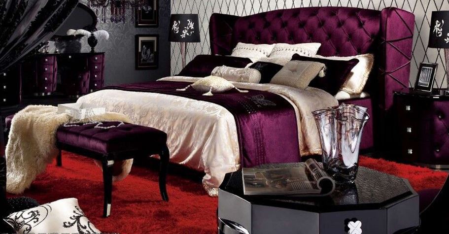  CLEMENTI  DOUBLE OR QUEEN 3 PIECE (BEDSIDE) BEDROOM SUITE  (MODEL: B016)  IN VELVET, LEATHERETTE OR LINEN UPHOLSTERY - ASSORTED COLOURS