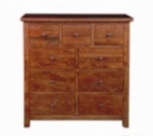  DUOLYN  9 DRAWER TALLBOY (  MODEL16-1--1-13-15-21-914-20)   - 1200(H) X 1195(W)- WARM TEAK