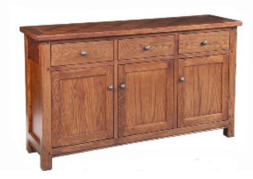 DUOLYN AMERICAN OAK 3 DOOR BUFFET - 890(H) x 1545(W) - (MODEL 16-1-18-1-13-15-21-914-20) - AS PICTURED