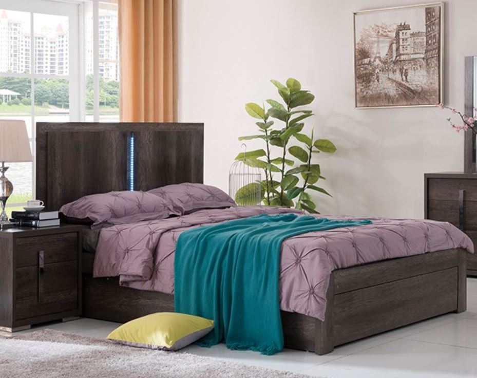  KING  YONKERS BED WITH STORAGE OPTIONS - ( 13-15-14-1-3-15) - CHARCOAL
