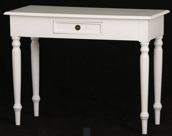JKG TURN LEG 1 DRAWER SOFA  TABLE - 760(H) x 1000(W) x 450(D)  -  WHITE