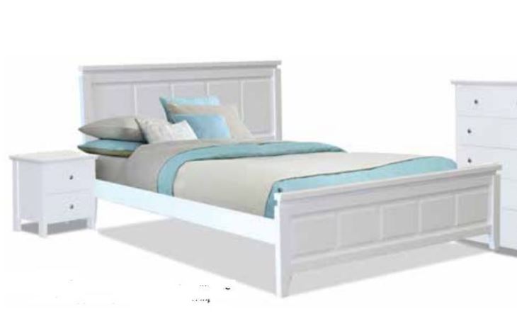NOVENA DOUBLE OR QUEEN 3  PIECE (BEDSIDE) BEDROOM SUITE  - WHITE