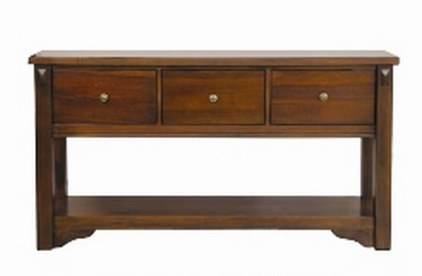FABULOS   3 DRAWER SOFA TABLE   845(H) X 1600(W) X 400(D) - (MODEL-16-9-14-14-1-3-12-5) -  HAZELNUT