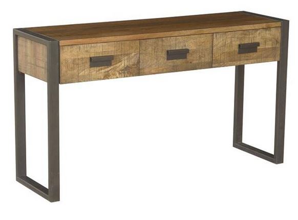 CONTEMPO (CN-004) HALL TABLE WITH 3 DRAWERS - 780(H) X 1400(W) X 400(D) - ANTIQUE NATURAL
