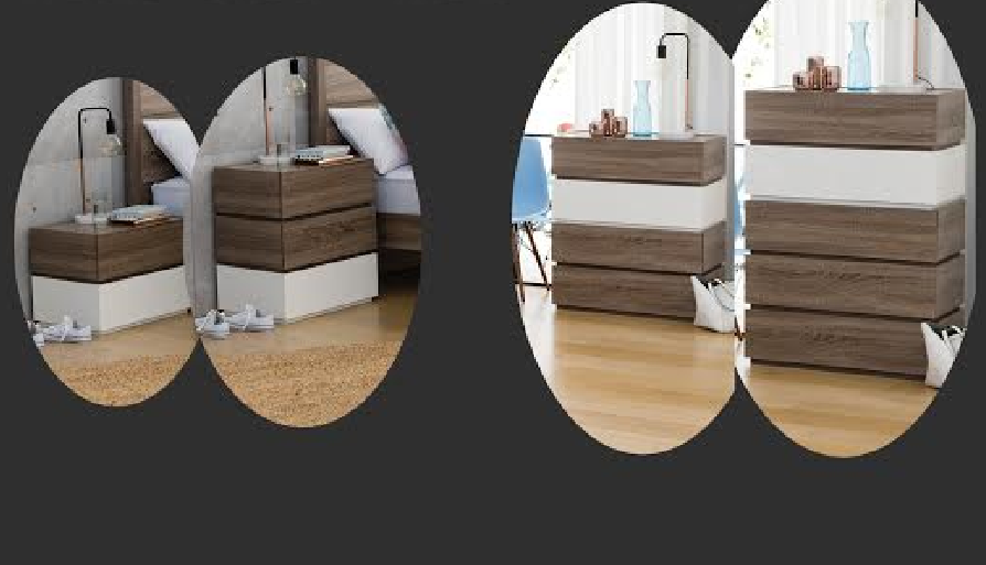  CUBIST  3 DRAWERS BEDSIDE  TABLE- (NOT 2 DRAWERS AS PICTURED) - (MODEL:LS-118) - WHITE