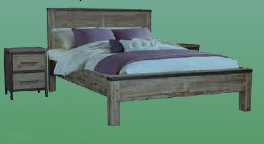 CEMBER 2 DRAWERS  ACACIA HARDWOOD BEDSIDE TABLE - ( 16-15-18-20-12-1-14-4) - WALNUT