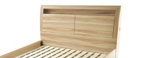  QUEEN VICTORIA BED  - WITH BEDHEAD STORAGE - NAKED CYPRESS