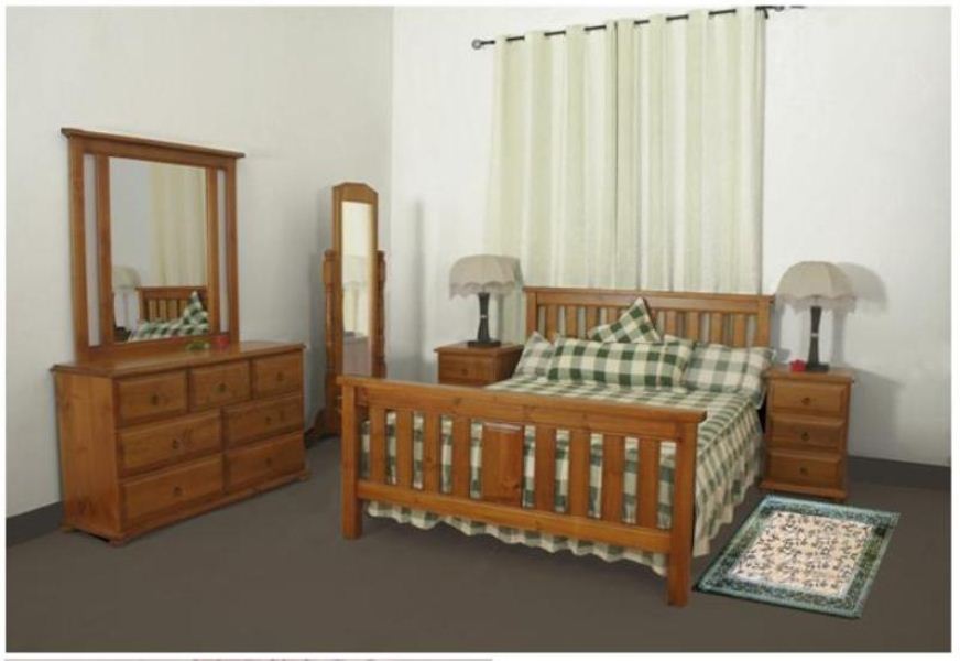 LUNAMIS SINGLE OR KING SINGLE 4 PIECE   BEDROOM SUITE  (MODEL 3-8-1-12-20-15-14) -  AVAILABLE IN CHESTNUT OR WALNUT