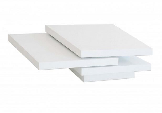 PARKVILLE COFFEE TABLE (WD-332) - 800/1200(W) x 800(D) - HIGH GLOSS WHITE