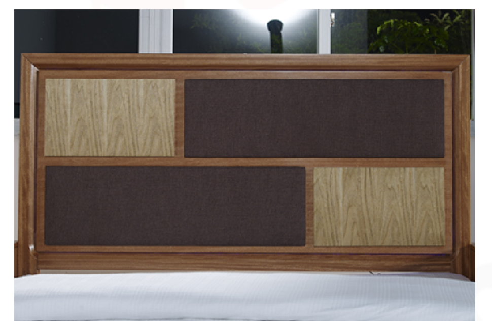 AUDS  (614) KING  5 PIECE DRESSER BEDROOM SUITE WITH  LED LIGHTS ON BEDHEAD  (MODEL 1-21-4-18-5-25) - MAPLE