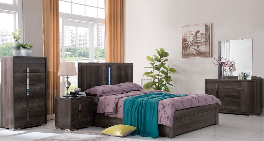  YONKERS DOUBLE OR QUEEN 6 PIECE (THE LOT  ) BEDROOM SUITE   - CHARCOAL 