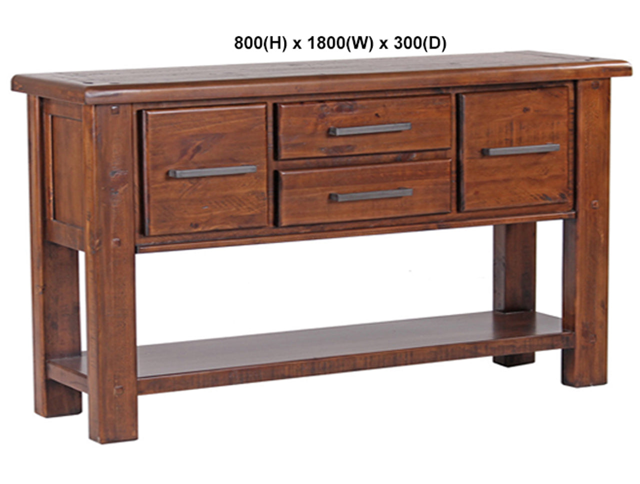 CARGO (AUSSIE MADE) CONSOLE / HALLWAY TABLE WITH 4 DRAWERS COLLECTION - ASSORTED STAINED COLOURS - STARTING FROM $899