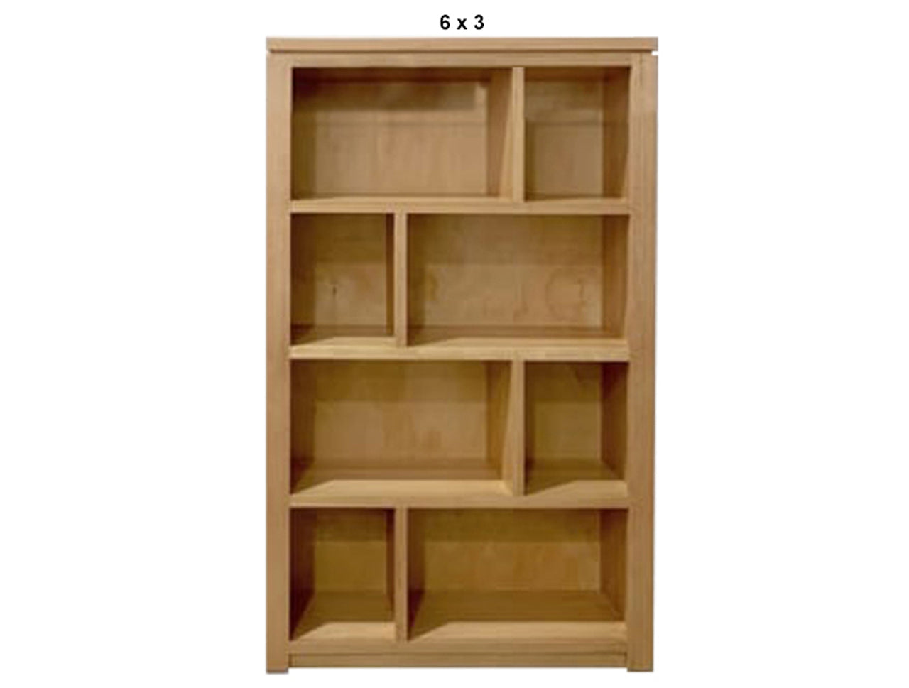 CHATSWOOD (AUSSIE MADE) HIGHLINE STAGGERED BOOKCASE WITH SMOOTH PLY BACKING COLLECTION - TASSIE OAK COMBINATION - ASSORTED STAINED COLOURS - STARTING FROM $999