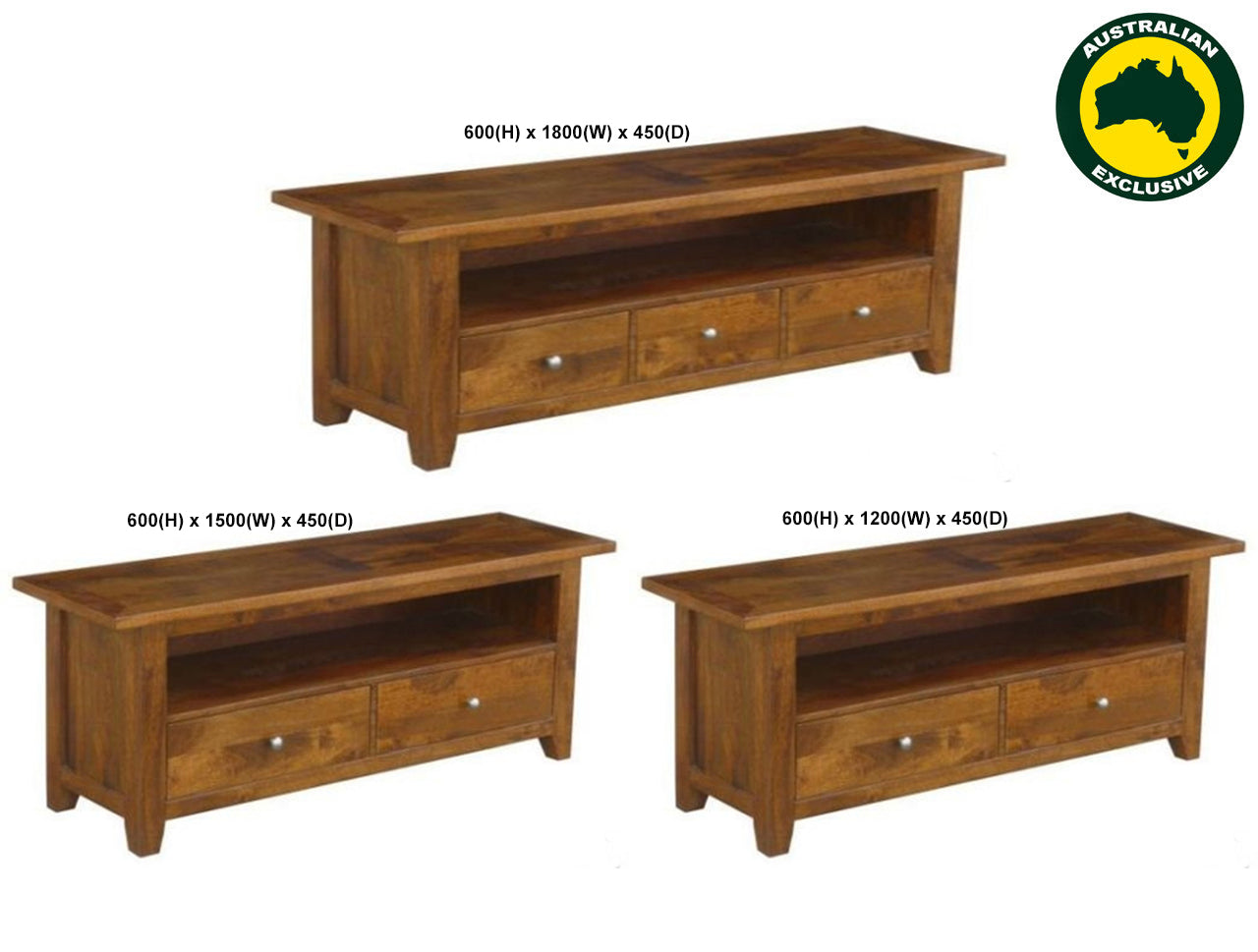 CHELMSFORD (AUSSIE MADE) ENTERTAINMENT UNIT COLLECTION - ASSORTED STAINED COLOURS - STARTING FROM $699