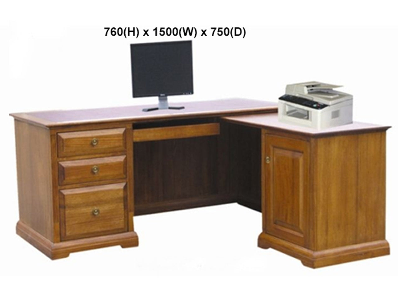 CHURACHS (AUSSIE MADE) CORNER COMPUTER DESK WITH KEYBOARD SLIDE COLLECTION - ASSORTED STAINED COLOURS - STARTING FROM $1599
