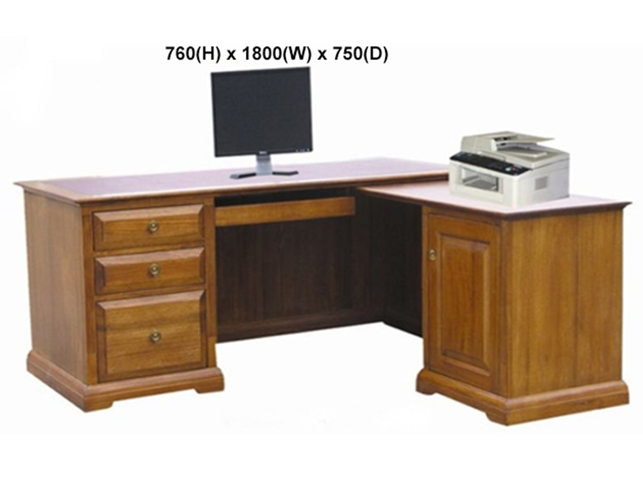 CHURACHS (AUSSIE MADE) CORNER COMPUTER DESK WITH KEYBOARD SLIDE COLLECTION - ASSORTED STAINED COLOURS - STARTING FROM $1599