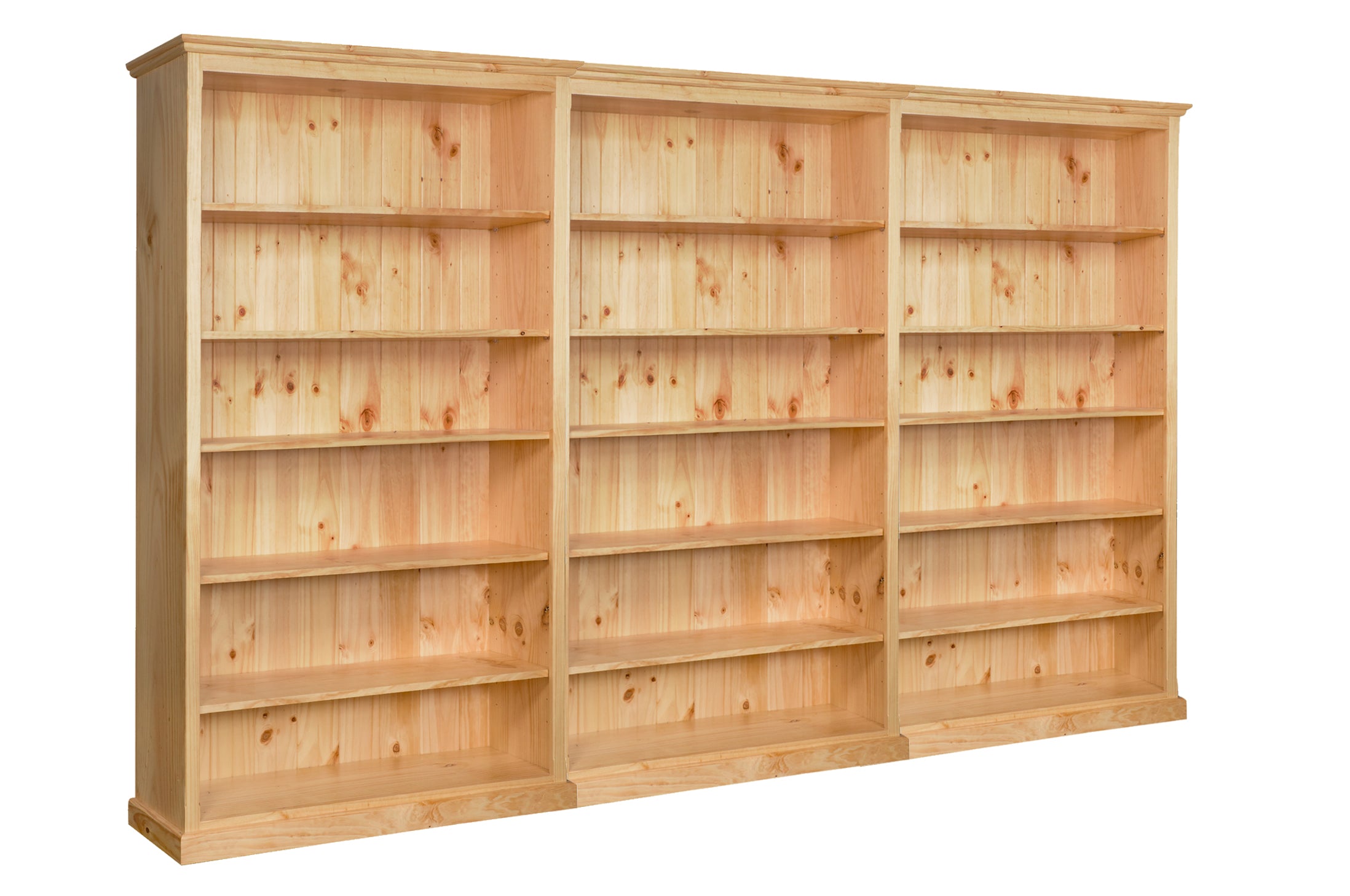 MUDGEE (AUSSIE MADE) HIGHLINE STANDARD BOOKCASE - 2100(H) x 3600(W) - (4 SECTIONS) PIGEON PAIRED - ASSORTED COLOURS