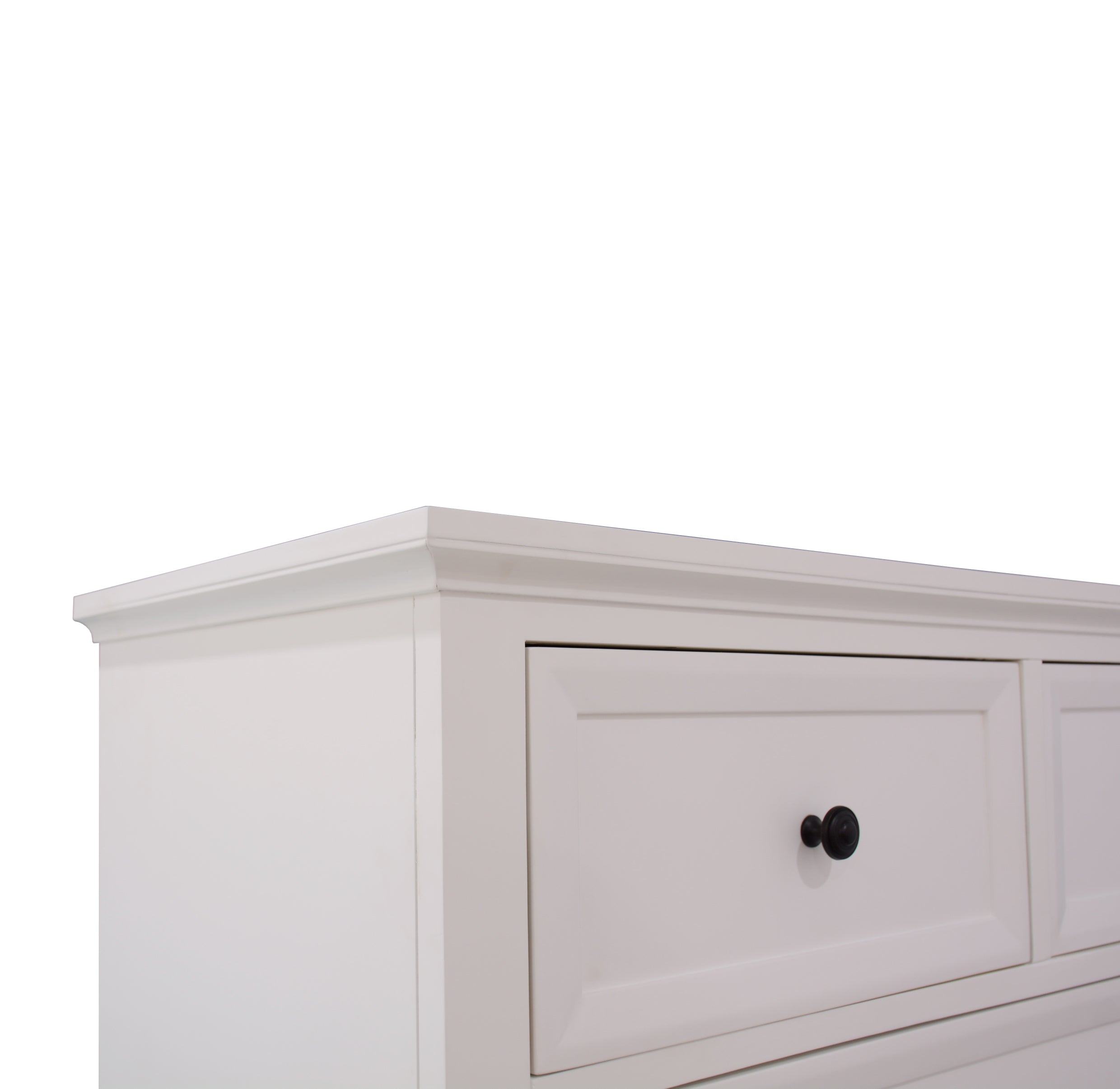 CHANELLE 6 DRAWER TOP SPLIT TALLBOY - 1250(H) x 950(W) - WHITE