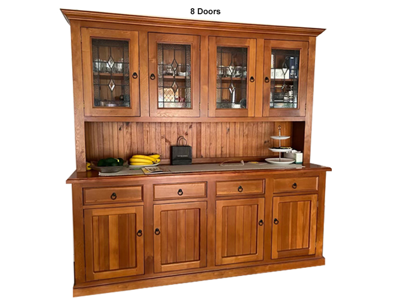 RIKKIE (AUSSIE MADE) BUFFET & HUTCH (NO LEADLIGHT) COLLECTION - ASSORTED STAINED COLOURS - STARTING FROM $1499
