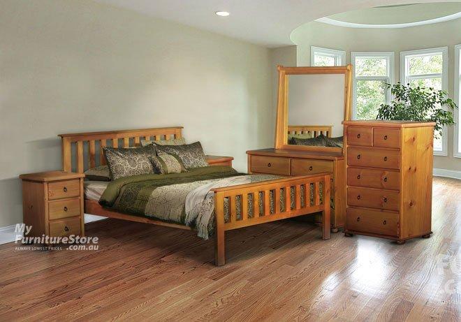 FEDERATION (AUSSIE MADE) MATCHING FOOT DOUBLE OR QUEEN 3 PIECE BEDSIDE BEDROOM SUITE WITH BOB CASE GOODS - ASSORTED COLOURS