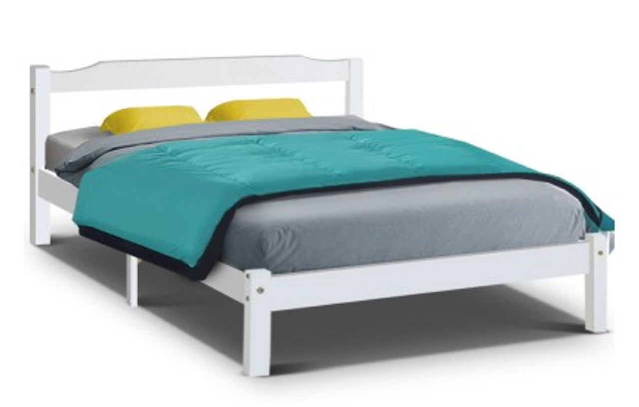 DOUBLE VENUS PLATFORM BED FRAME - WHITE