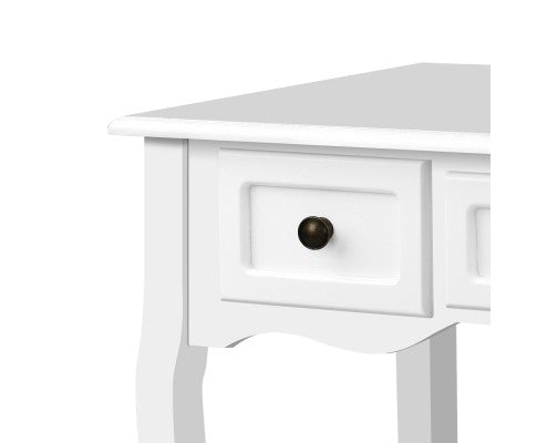 GEORGE FRENCH PROVINCIAL HALL TABLE WITH DRAWERS - WHITE 