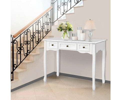 DELPHINE 3 DRAWER DRESSING TABLE - 800(H) x 910(W) - WHITE
