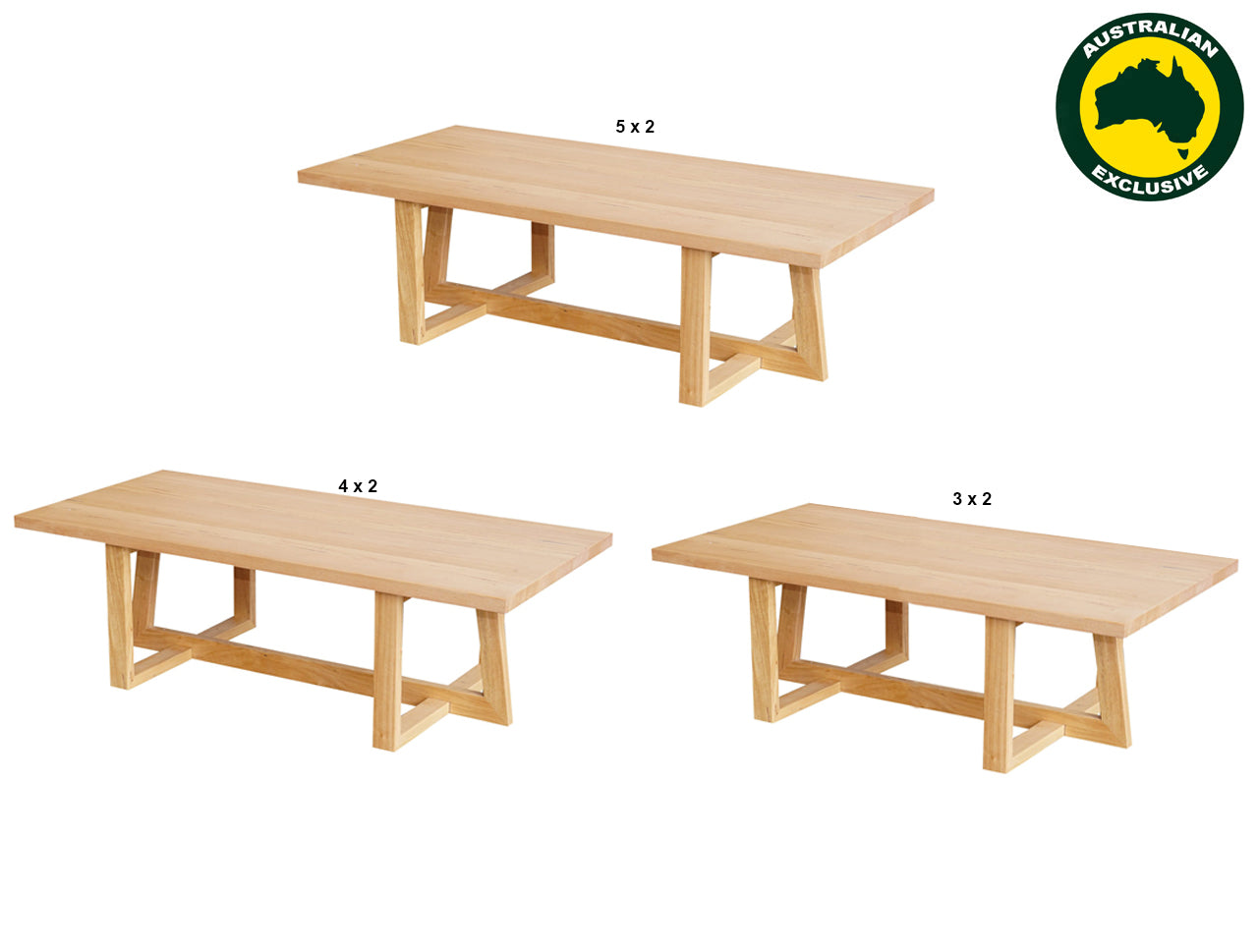 DANTE (AUSSIE MADE) COFFEE TABLE COLLECTION - TASSIE OAK COMBINATION - ASSORTED STAINED COLOURS - STARTING FROM $699
